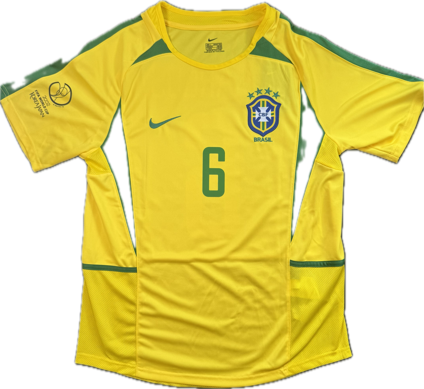 Retro Roberto Carlos 2002 Brazil Home Jersey (#6)