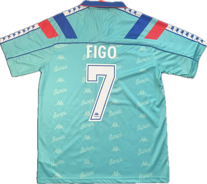 Retro Luís Figo 1992/1993 Camiseta de visitante del Barcelona (#7)