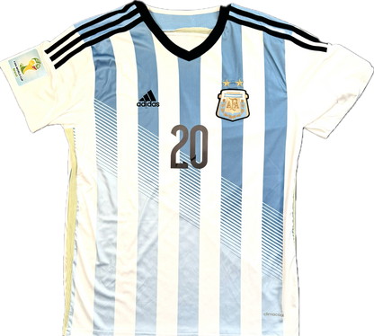Camiseta retro de local de Argentina 2014 de Sergio Agüero (#20)