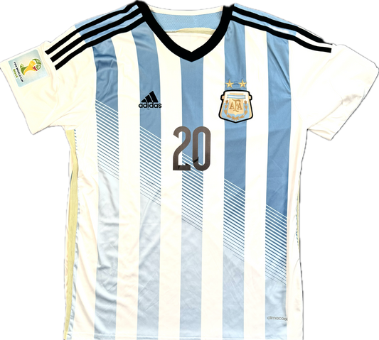 Camiseta retro de local de Argentina 2014 de Sergio Agüero (#20)