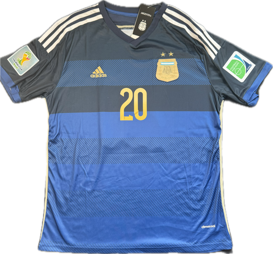 Camiseta retro Sergio Agüero 2014 Argentina visitante (#20)