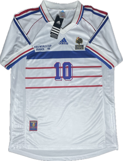 Camiseta retro de visitante de Francia de Zinedine Zidane 1998