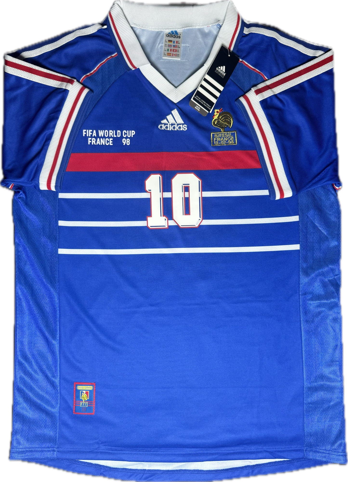 Camiseta retro local de Francia de Zinedine Zidane de 1998