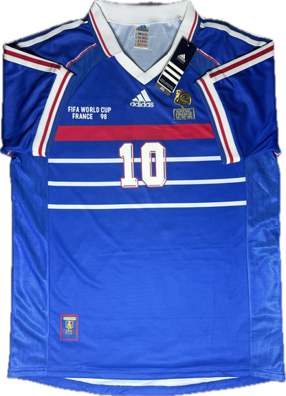 Camiseta retro local de Francia de Zinedine Zidane de 1998