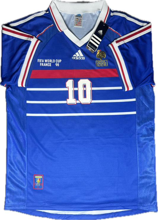 Camiseta retro local de Francia de Zinedine Zidane de 1998