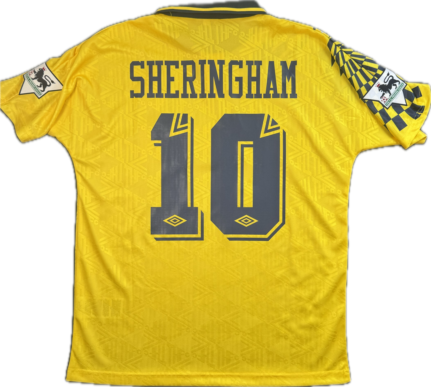 Camiseta retro de visitante del Tottenham Hotspur, Teddy Sheringham, temporada 1991/92 (n.° 10)