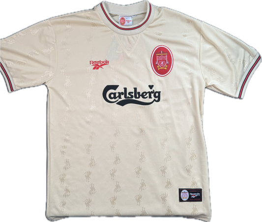 Camiseta retro de visitante del Liverpool John Barnes 1996/1997 (#10)